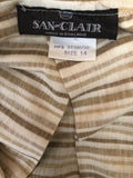 zip  womens  vintage  Urban Village Vintage  urban village  Stripes  Skirts  skirt  pleated skirt  pleat detailing  pleat detail  Mini Skirt  mini  cream  brown stripes  8  70s  1970s