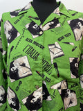 womens shirt  womens  vintage  Urban Village Vintage  urban village  Shirt  retro  Printed T-Shirt  printed shirt  printed  print  Green  gold button  decorative buttons  collar  button down  button  blouse  big collar  70s  70  60s  1970s  1960s  16