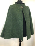 Welsh Wool Shop  vintage  Urban Village Vintage  S  Green  fringed  Eagle Eye  cape  brown  60s  1960s