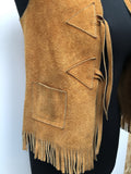 womens  waistcoat  vintage  Urban Village Vintage  urban village  Suede Jacket  suede fringing  Suede  sleevless  short  Jacket  fringing  fringed  fringe  festival  brown  70s  6