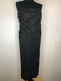womens  vintage  Urban Village Vintage  urban village  straps  retro  party dress  glittery  glitter  dress  Dieter brand  black  8  70s  1970s