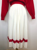 womens  white  vintage  Urban Village Vintage  urban village  stripes  St Michael  Skirts  skirt  red  pleated skirt  pleated  pattern  midi skirt  maxi  hippy  8  70s  1970s