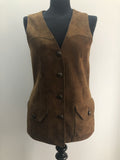 1970s Suede and Knit Waistcoat by Glenhusky of Scotland - Size UK 12