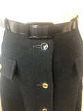 Wool  womens  vintage  Urban Village Vintage  urban village  Skirts  skirt  high waisted  denim style  Black  Alexon  a line  8  70s  1970s