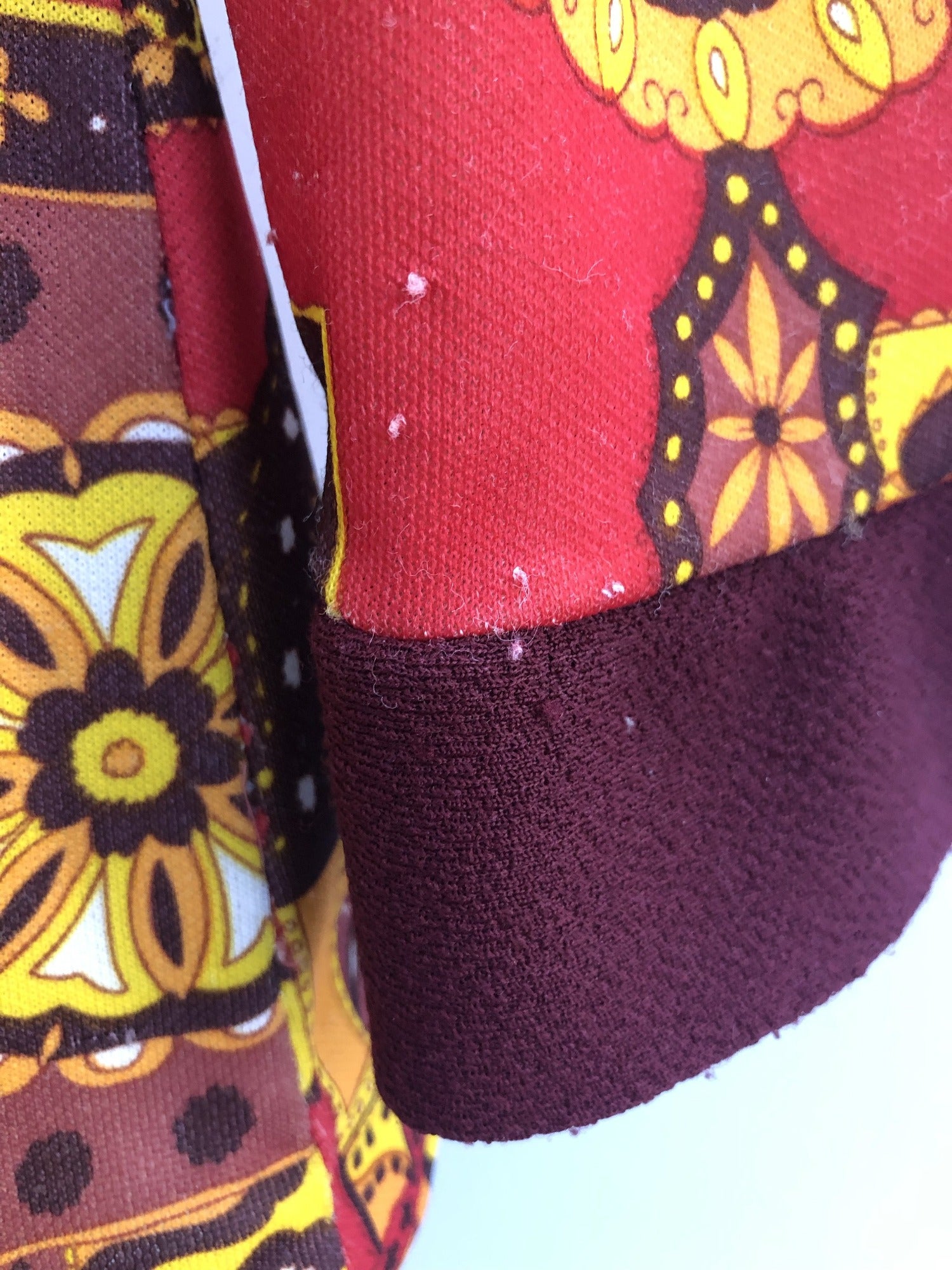 womens  vintage  Urban Village Vintage  urban village  red  long sleeves  long sleeve  hippy  hippie  floral print  floral  collar  boho  bohemian  blouse  autumnal  autumn  70s  70  1970s  12