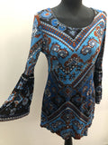zip back  womens  vintage  Urban Village Vintage  summer dress  summer  Stripes  Sid Greene  short dress  multi  MOD  long sleeved  hippie  dress  brown  boho  blue  60s  1960s  10