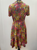 zip front  zip  womens  vintage  Urban Village Vintage  urban village  summer dress  summer  Stripes  short sleeved  short sleeve  MOD  midi dress  midi  floral print  floral dress  floral  dress  dagger collar  collar  big collar  70s  1970s  10