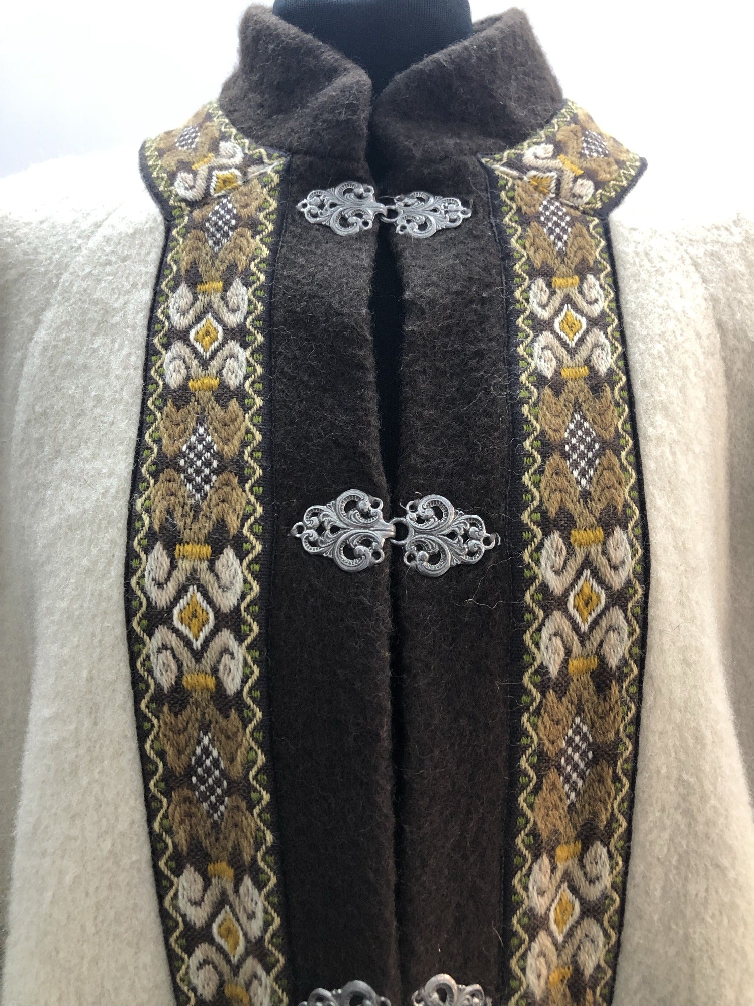 Wool Blend  wool  womens  vintage  Urban Village Vintage  urban village  stitch detailing  stitch detail  S  poncho  mens  knitwear  knitted  knit  Jacket  hippie  festival  cream  cape  boho  autumnal  autumn  70s  1970s