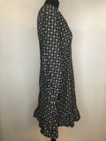 womens  vintage  Urban Village Vintage  Richard Shops  hippie  floral print  dress  ditsy  daisy  boho  black  balloon sleeves  70s  70  1970s  12