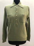 1970s Knitted Polo Top by Jaeger - Size UK 14