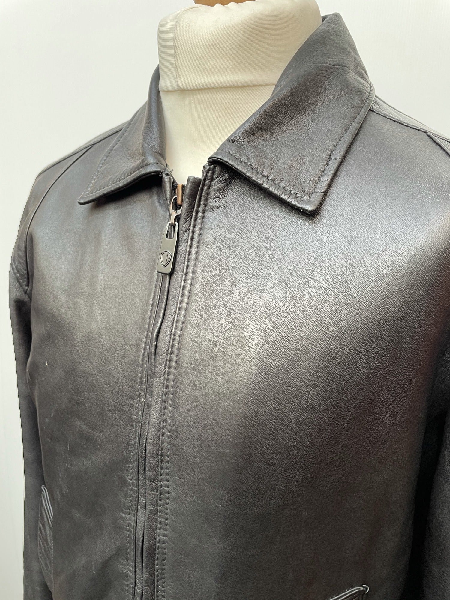 vintage  MOD  Mens jacket  mens coat  Mens Bomber jacket  mens  l  Jacket  Black Leather  Black Jacket  black  ben sherman