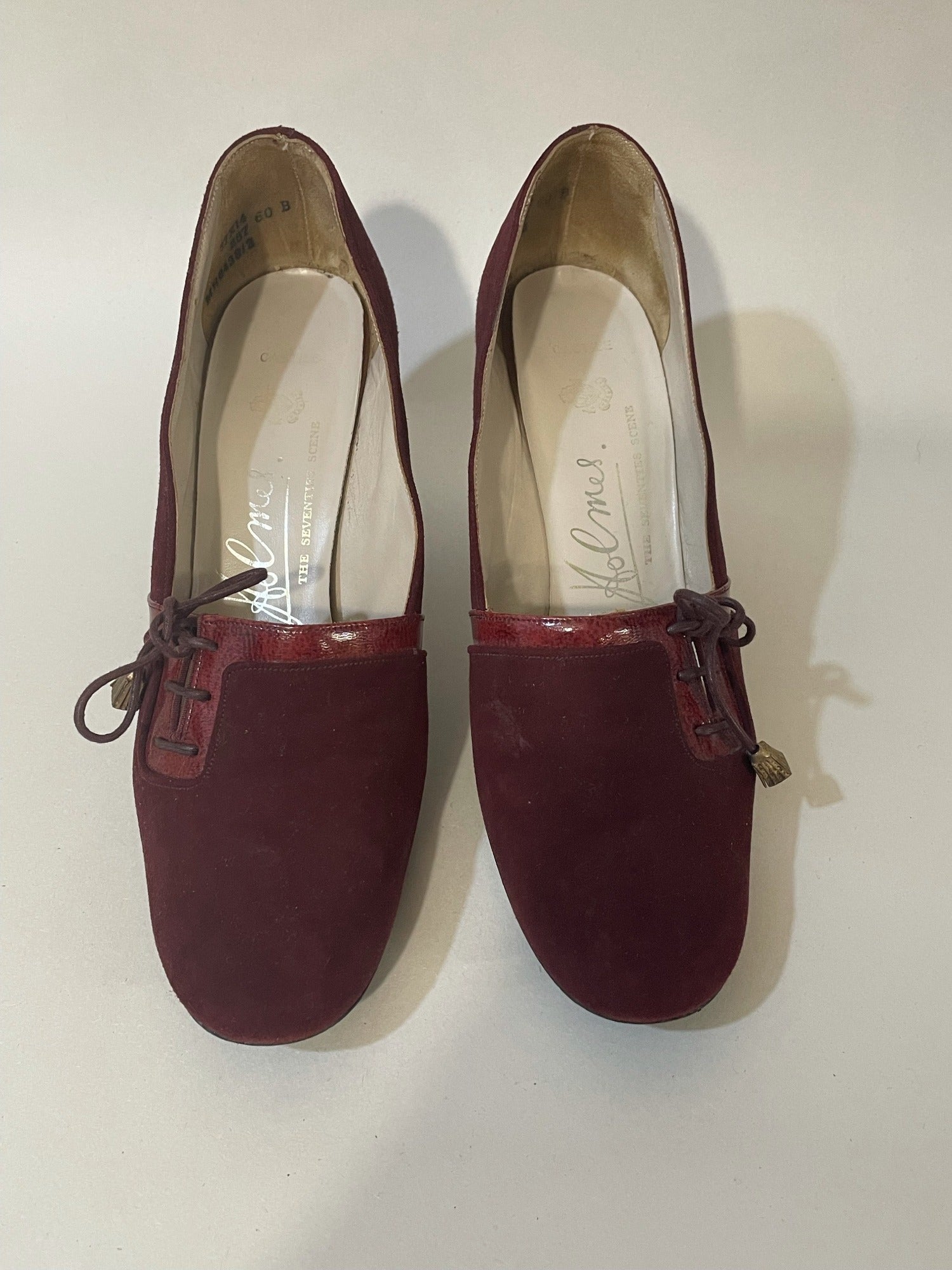 womens  vintage  Urban Village Vintage  urban village  shoes  round toe  red  peaky blinders  heels  claret  70s  5  20s  1970s  1920s