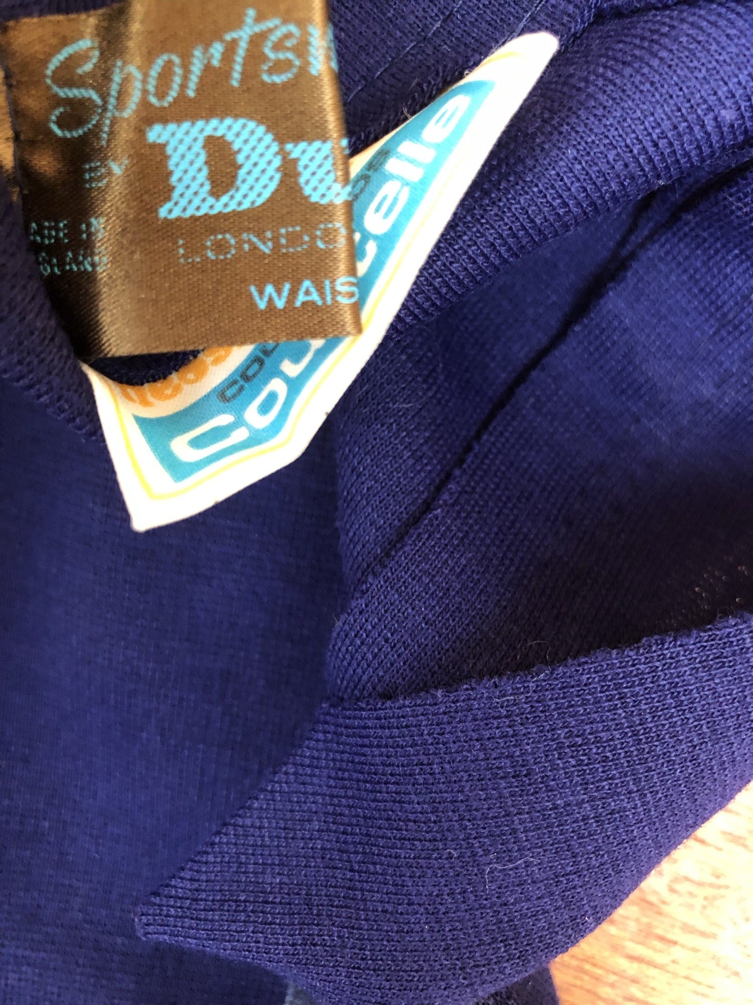 womens  vintage  Urban Village Vintage  urban village  stitch detailing  Skirts  skirt  high waisted  Embroidered  blue  8  70s  1970s