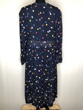 womens  white  vintage  Urban Village Vintage  summer dress  stitch detailing  stitch detail  print  navy  multi  long sleeve  dress  circle print  circle  blue  70s  1970s  16