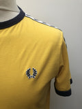 Yellow  Top  T-Shirt  Stripes  sportswear  MOD  mens  M  Logo design  Fred Perry