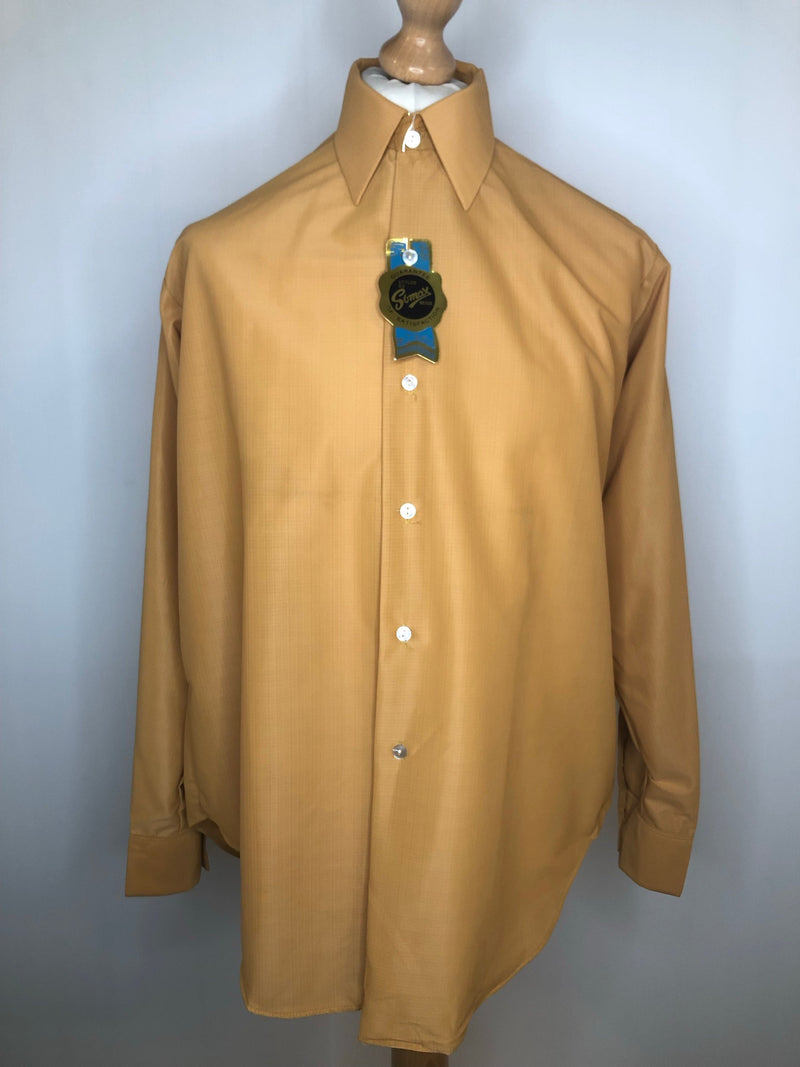 yellow  vintage  Urban Village Vintage  urban village  Somax  Shirt  retro  printed  print  Mens Shirts  mens  long sleeves  Long sleeved top  long sleeve  L  dagger collar  dagger  button down  button  70s
