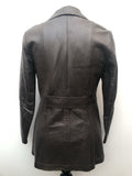 womens  vintage  Urban Village Vintage  Leather Jacket  Leather Coat  Leather  Jacket  fitted  double breasted coat  double breasted  coat  brown  8  60s  1960s