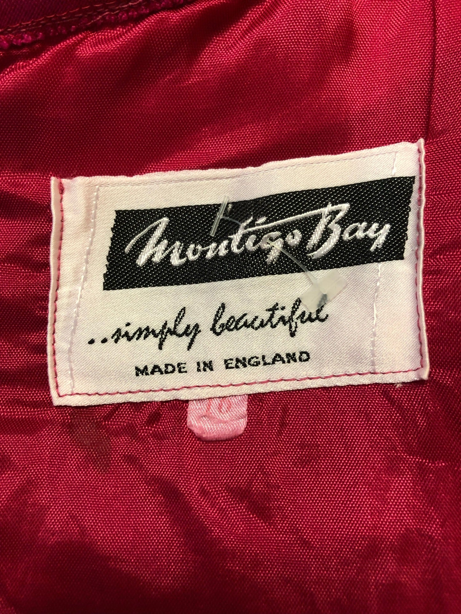 10  womens  vintage  stitch detailing  stitch detail  sleevless  silver beading  retro  polyester  pockets  pink  Montigo Bay  MOD  midi dress  midi  dress  beaded neckline  back zip  60s  1960s