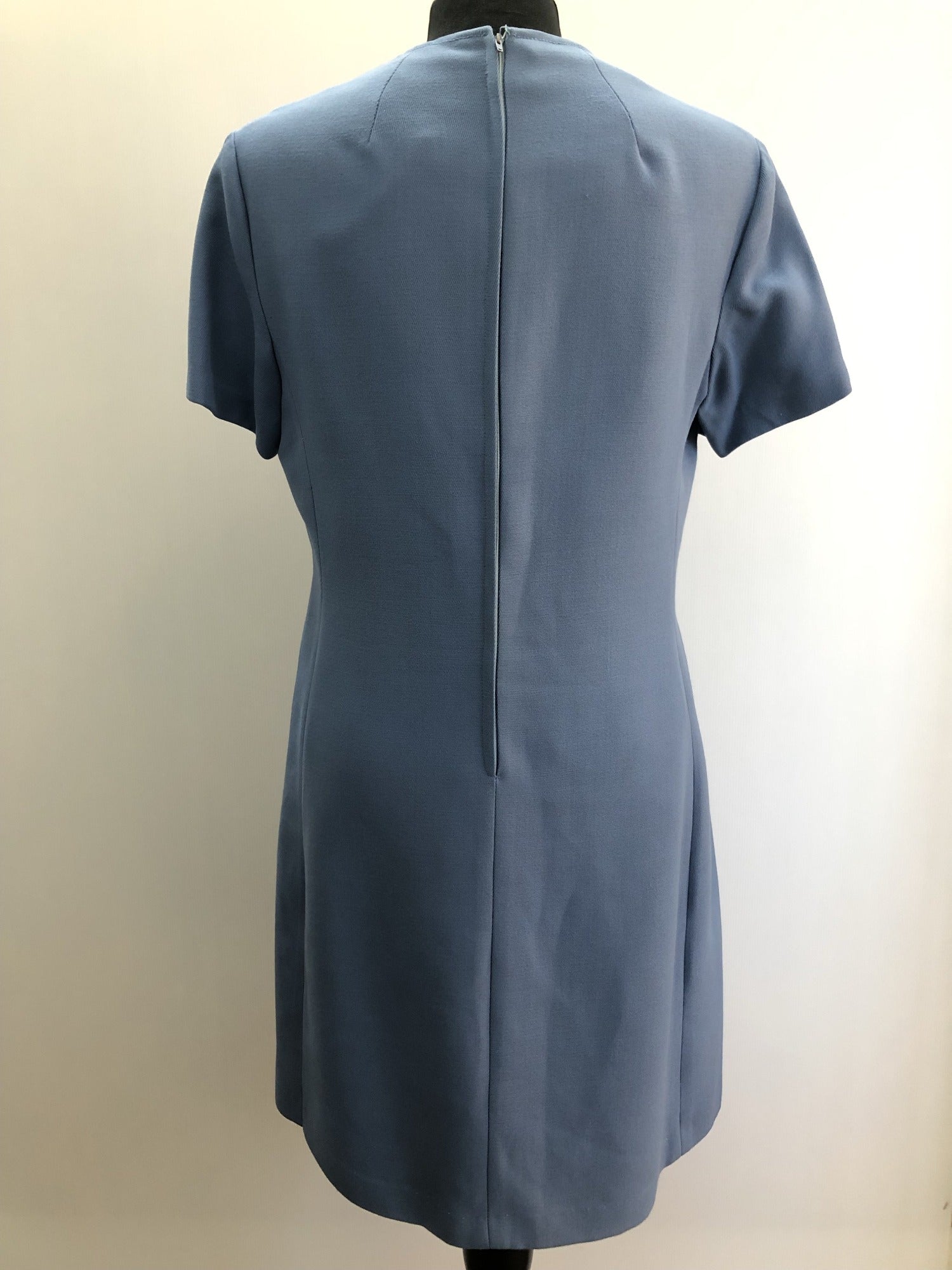 womens jacket  womens  vintage  Urban Village Vintage  urban village  two piece  smart dress  polyester  MOD  Light Blue  Harella  decorative pockets  crop jacket  button up  button front  button fastening  blue  blazer jacket  Blazer  60s  60  1960s  1960  14