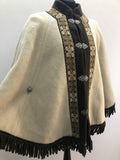 Wool Blend  wool  womens  vintage  Urban Village Vintage  urban village  stitch detailing  stitch detail  S  poncho  mens  knitwear  knitted  knit  Jacket  hippie  festival  cream  cape  boho  autumnal  autumn  70s  1970s