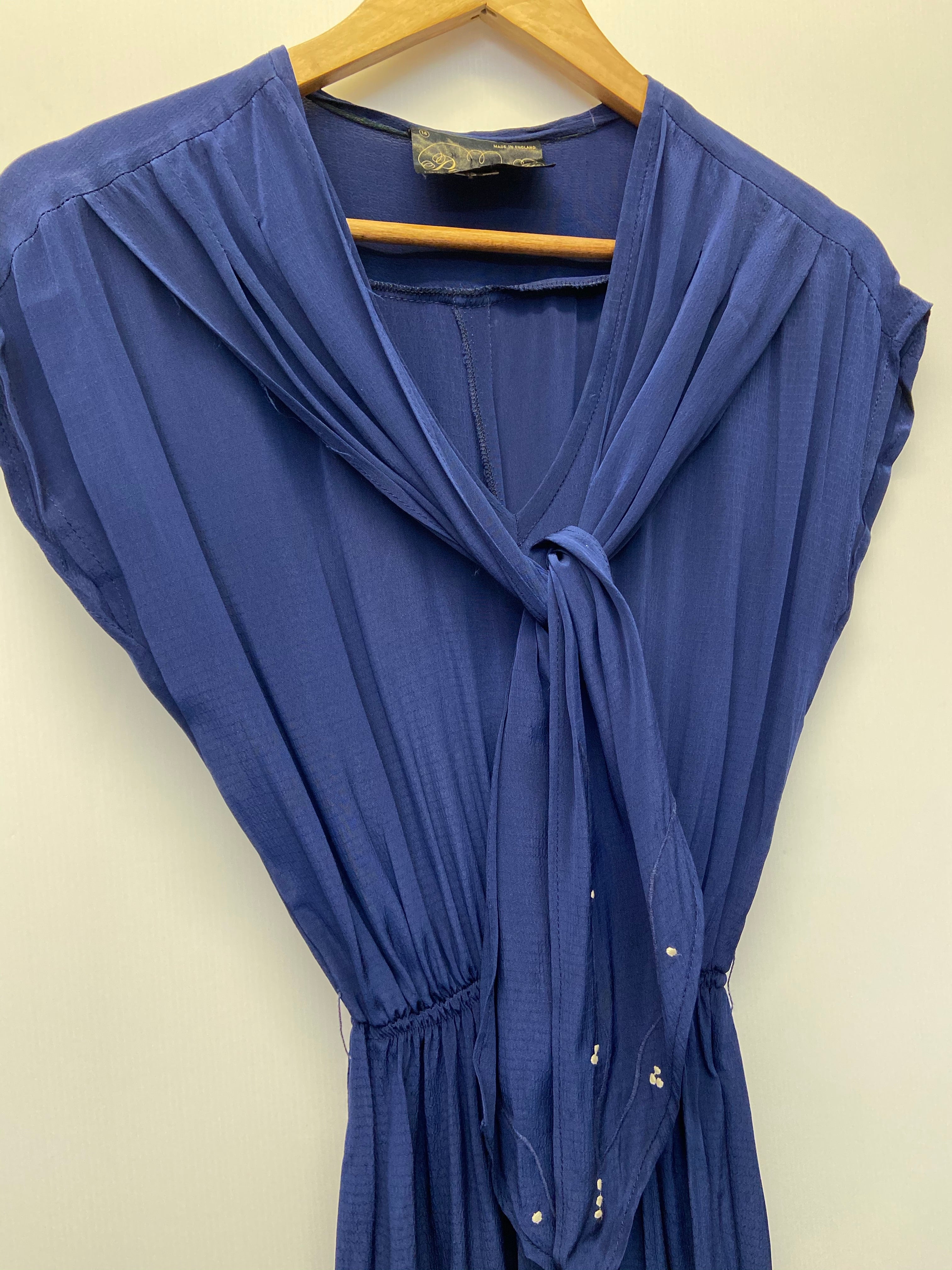 70s 80s Tie Front Dress by Paul Poly - Size 6-8