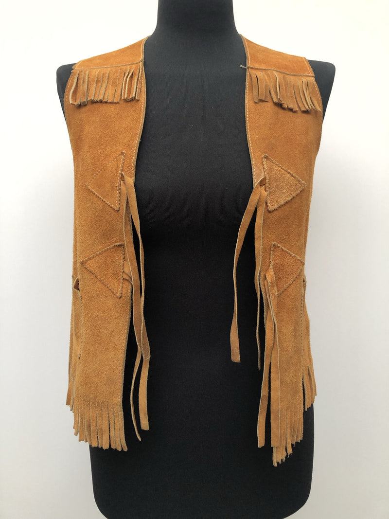 womens  waistcoat  vintage  Urban Village Vintage  urban village  Suede Jacket  suede fringing  Suede  sleevless  short  Jacket  fringing  fringed  fringe  festival  brown  70s  6
