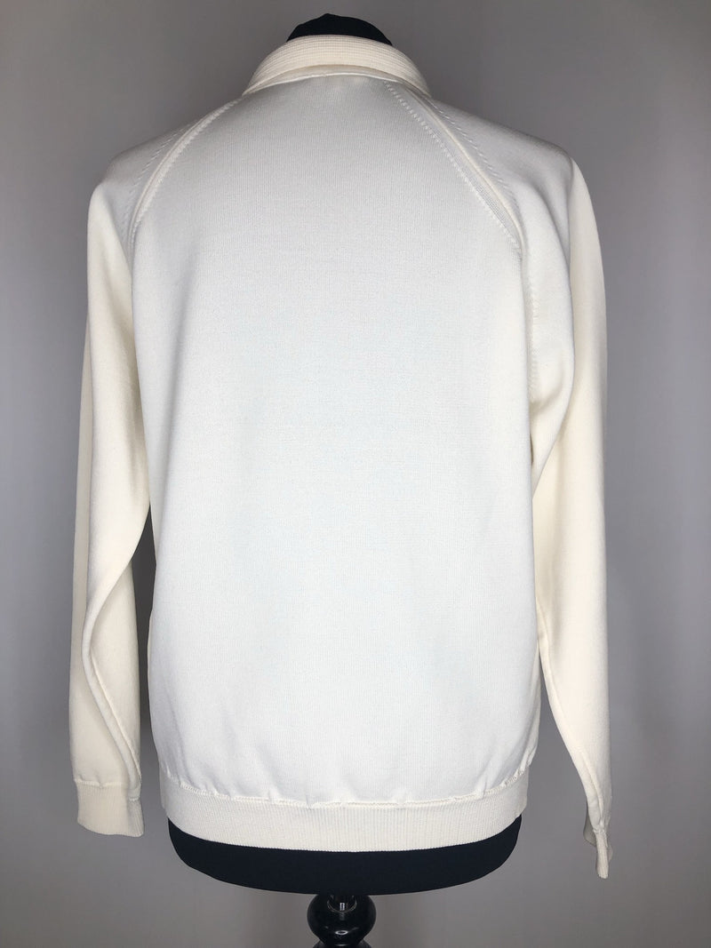 womens  white  vintage  Urban Village Vintage  top  sweater  MOD  Lightweight Knit  light knit  knitwear  knitted  knit  cropped  cream  collar  cardigan  cardi  60s  1960s  12