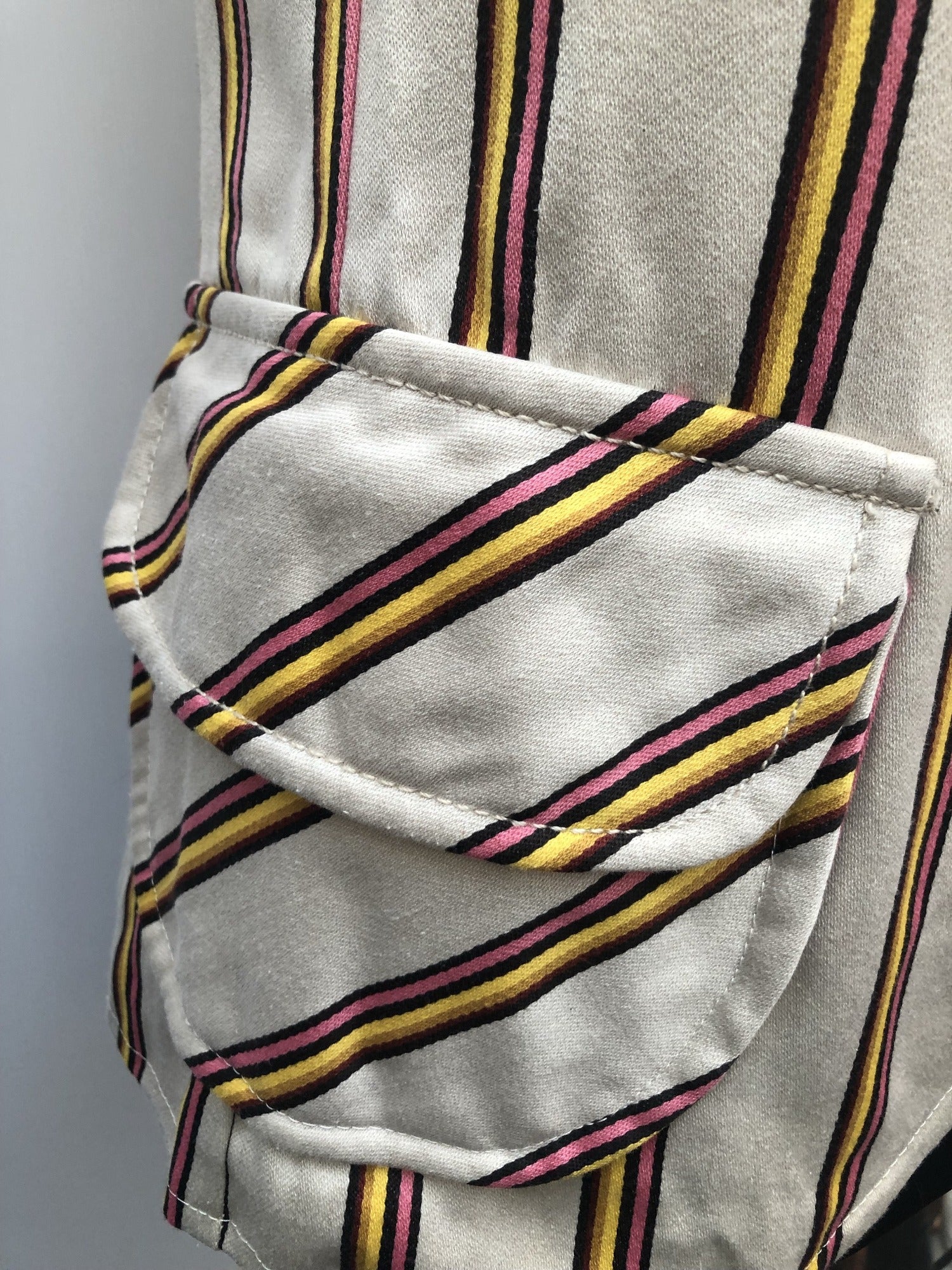 womens jacket  womens coat  womens  vintage  Urban Village Vintage  urban village  stripey  Stripes  striped  retro  red  prestige  pockets  multi  long sleeve  Jacket  boating jacket  blazer jacket  Blazer  beige  70s  1970s  10