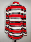 white  vintage  Urban Village Vintage  urban village  tunic  striped  stripe  Shirt  retro  red  printed shirt  modette  mod  long sleeves  dagger collar  dagger  button down  button  black  70s  1970s  Online store