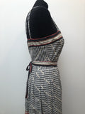 womens  white  vintage  Urban Village Vintage  summer  stripes  multi  dress  double straps  Cresta  black  70s  1970s