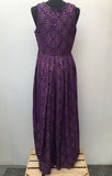 womens  vintage  Urban Village Vintage  summer  purple  medieval  maxi dress  maxi  floral dress  dress  basque design  70s  1970s  10