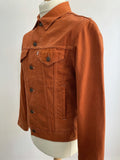 vintage levis  1970s levis  white tab  vintage  Urban Village Vintage  urban village  small  s  pockets  orange  mens  long sleeve  levis strauss  levis  levi strauss  levi  Denim jacket  denim  cotton denim  collar  button  brown