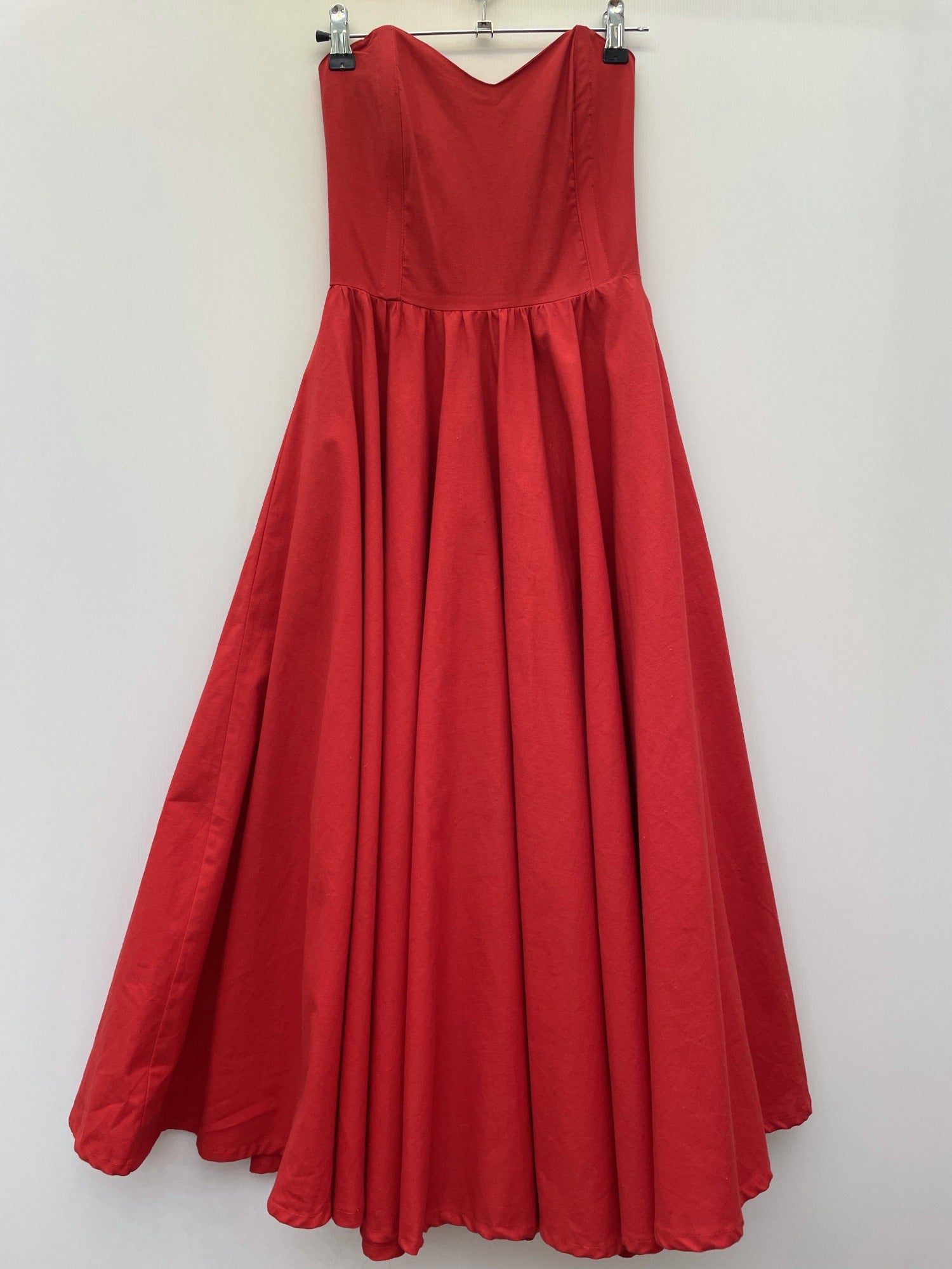 womens  vintage  Urban Village Vintage  urban village  summer dress  summer  straps  retro  Red  full lenth  full length  full circle  evening dress  elasticated  dress  Cotton  chelsea girl  70s  70  4/6  4  1970s