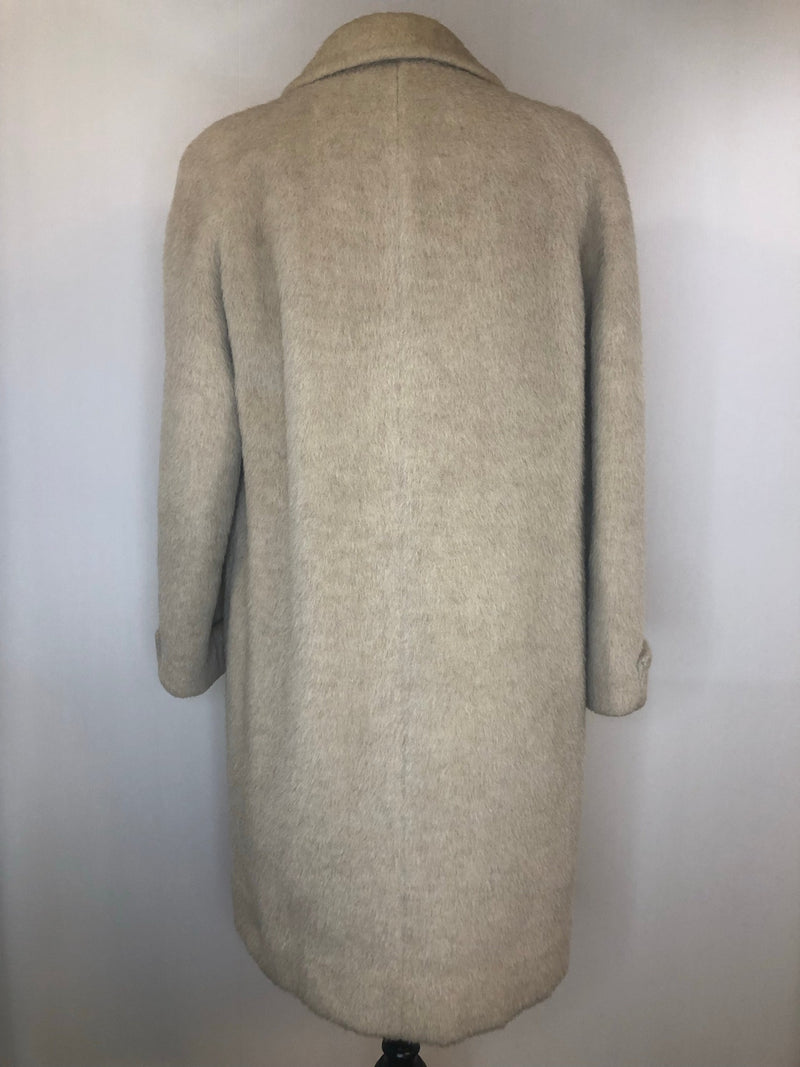 womens  winter coat  vintage  Urban Village Vintage  urban village  Rounded collar  Reville  purple  mohair  made in england  long sleeve  Jacket  cream  collar  coat  button down  button  big button  60s  1960s