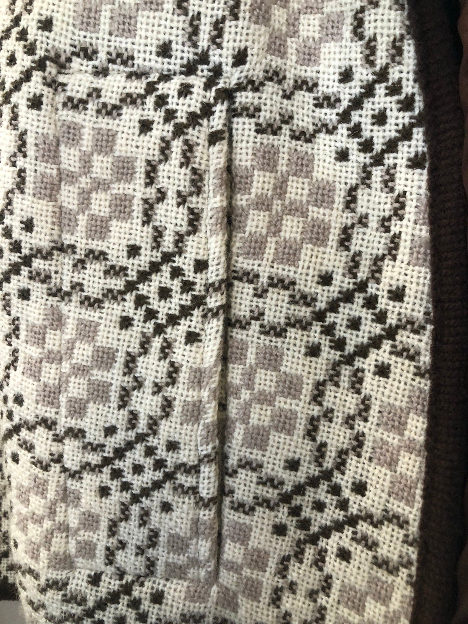 womens  Winter Jacket  Winter Coat  winter  Welsh Woollens  welsh wool  welsh  waist belt  vintage  Urban Village Vintage  tapestry  S  MOD  Eclipse  cream  cape  brown  60s  1960s