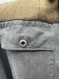 yolks  workwear  vintage  Urban Village Vintage  urban village  Tweed  retro  mens  M  long sleeve  lightweight denim  Jacket  hagg arts  drawstring  denim shirt  Denim jacket  denim  collar  button down  button  blue  big collar