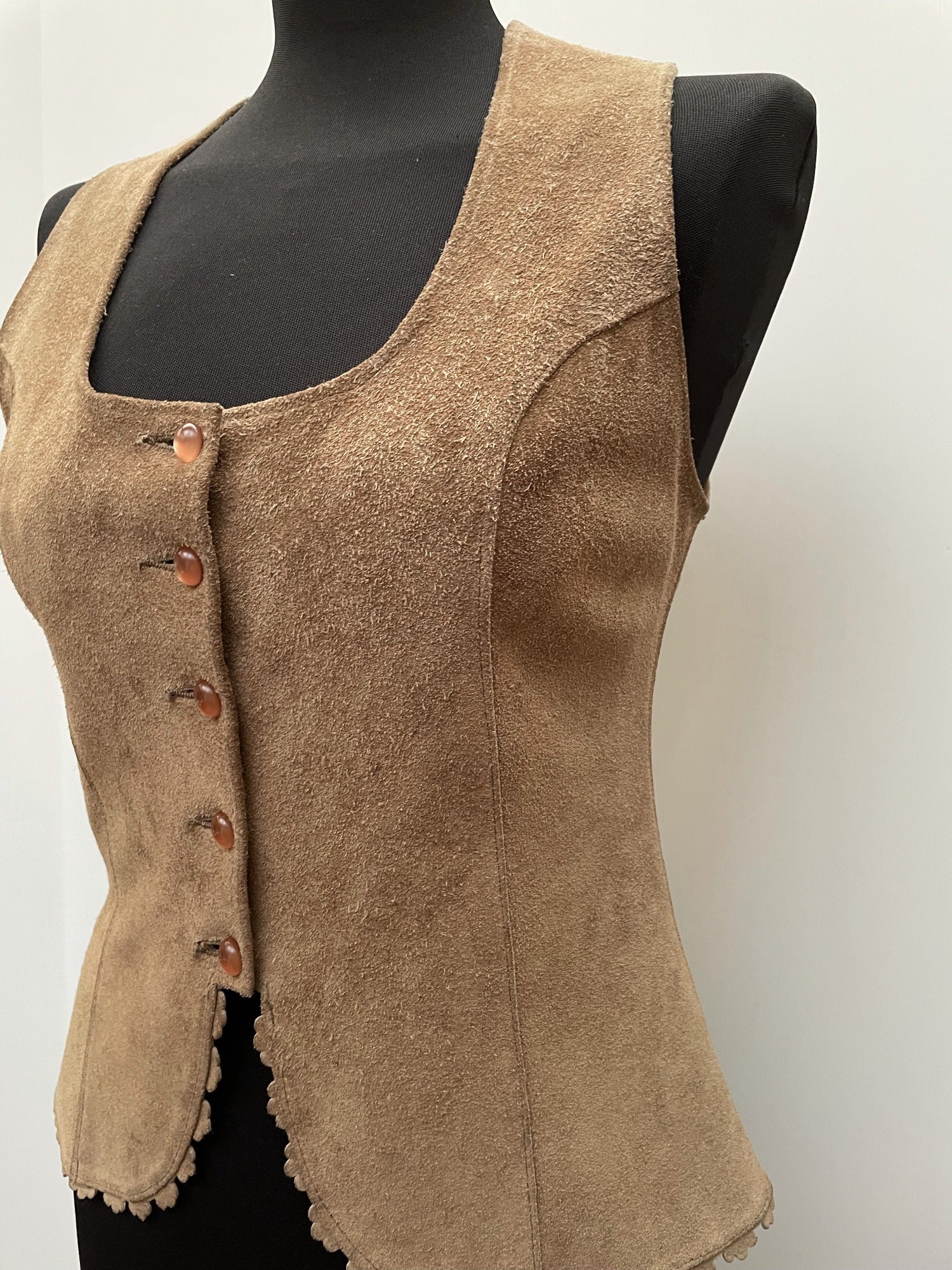 zip  womens  waistcoat  vintage  Urban Village Vintage  urban village  two piece  suit  Suede Jacket  Suede  Skirts  side zip  scalloped  Mini Skirt  john pointon  button  beige  8  70s  1970s