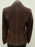 womens  vintage  Urban Village Vintage  urban village  Suede Jacket  Suede  stitch detailing  stitch detail  soft leather  long sleeve  lining  Leather  highway  dress  collar  brown leather  brown  blazer jacket  Blazer  big collar  70s  1970s  12