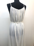 womens  white  vintage  Urban Village Vintage  summer dress  pleat detail  maxi dress  long dress  70s  1970s  12