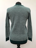 womens  vintage  Urban Village Vintage  Queen Casuals  Lightweight Knit  light knit  knitwear  knitted  knit  green  chevrons  chevron stripes  chevron stripe  chevron  cardigan  70s  70  1970s  12