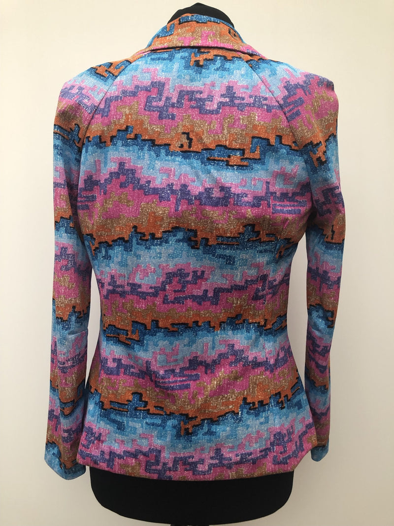 womens  vintage  Urban Village Vintage  top  print  multi  collar  blouse  70s  1970s  10