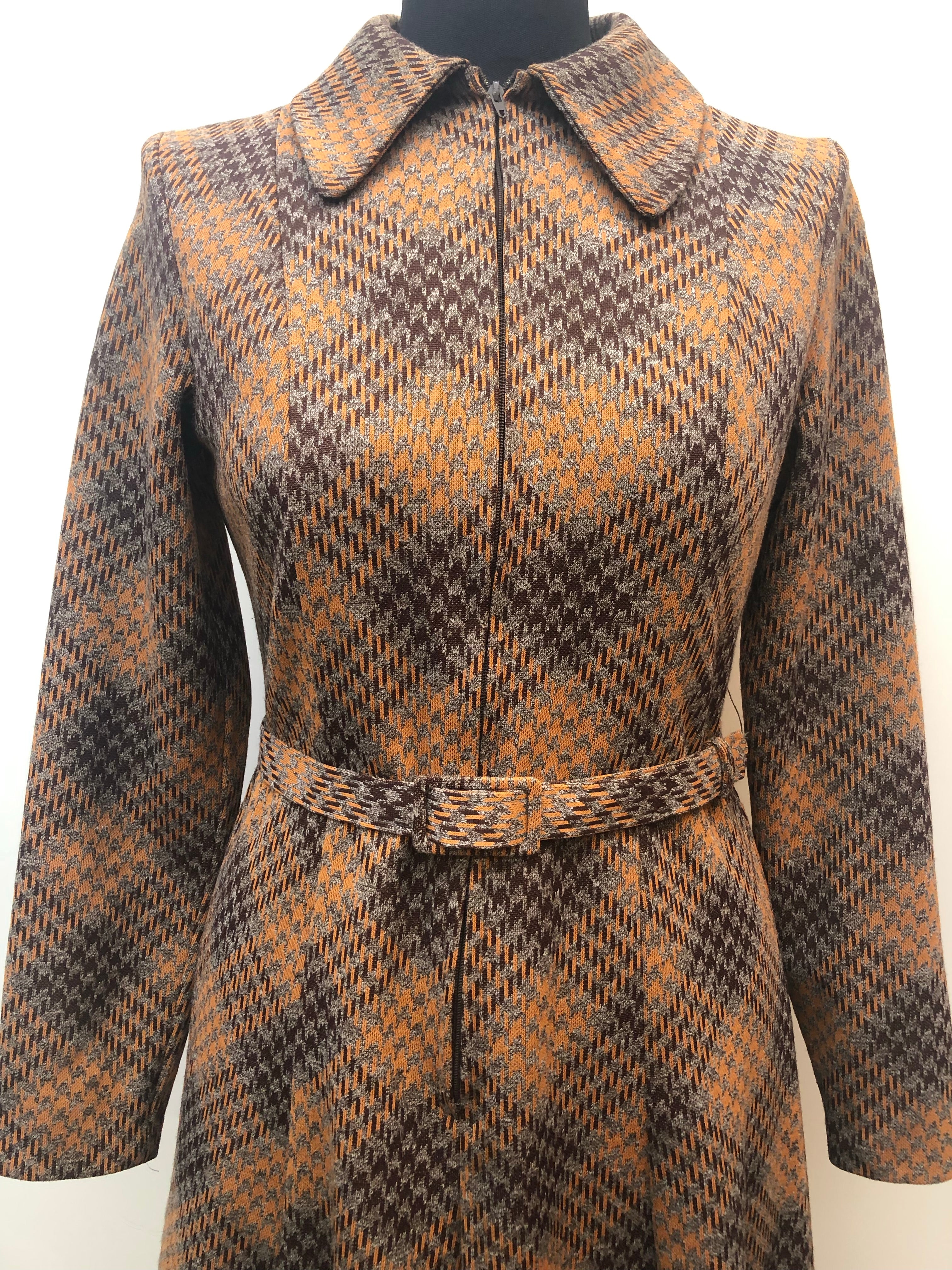 1970s Check Dress by Ray Anthony London - Size 10