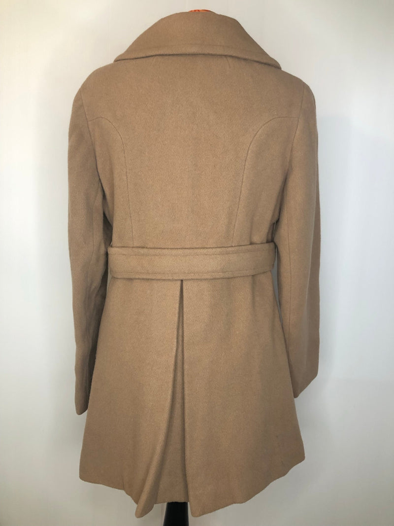 womens  vintage  two piece  top  suit  set  mod  Jacket  Hilary Model  double breasted  coat  brown  beige  60s  1960s  12  10-12  10
