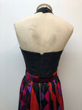 1970s Halter Neck Print Maxi Dress by Margaret of Leeds - Size 8