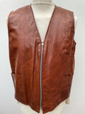 zip front  zip  waistcoat  Vinyl PVC  vintage  Urban Village Vintage  urban village  stitch detailing  stitch detail  sleevless  Sherpa  retro  PVC  polyester  pockets  mens  M  lined  light brown  Leather Jacket  Leather  Jacket  fully lined  fleece lined  Faux Leather  brown  70s  1970s