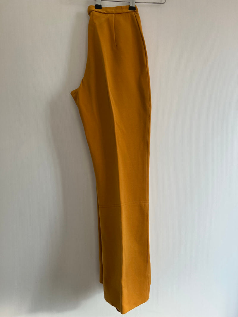 Yellow  womens  vintage  Urban Village Vintage  urban village  true vintage  trousers  Suede  stirrups  stirrup trouser  Ski-Master  ski trousers  retro  pleated leg  pants  mustard  Harris Meyer  70s  70  6  1970s