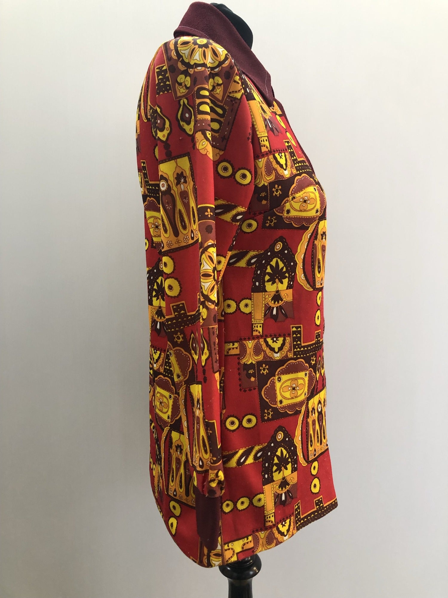 womens  vintage  Urban Village Vintage  urban village  side button fastening  retro  patterned dress  MOD  large gingham check  gingham check  Gingham  dress  blue  60s  1960s  12