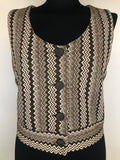 zig zag pattern  womens  vintage  Urban Village Vintage  urban village  top  summer blouse  knitwear  cropped  button front  brown  60s  1960s