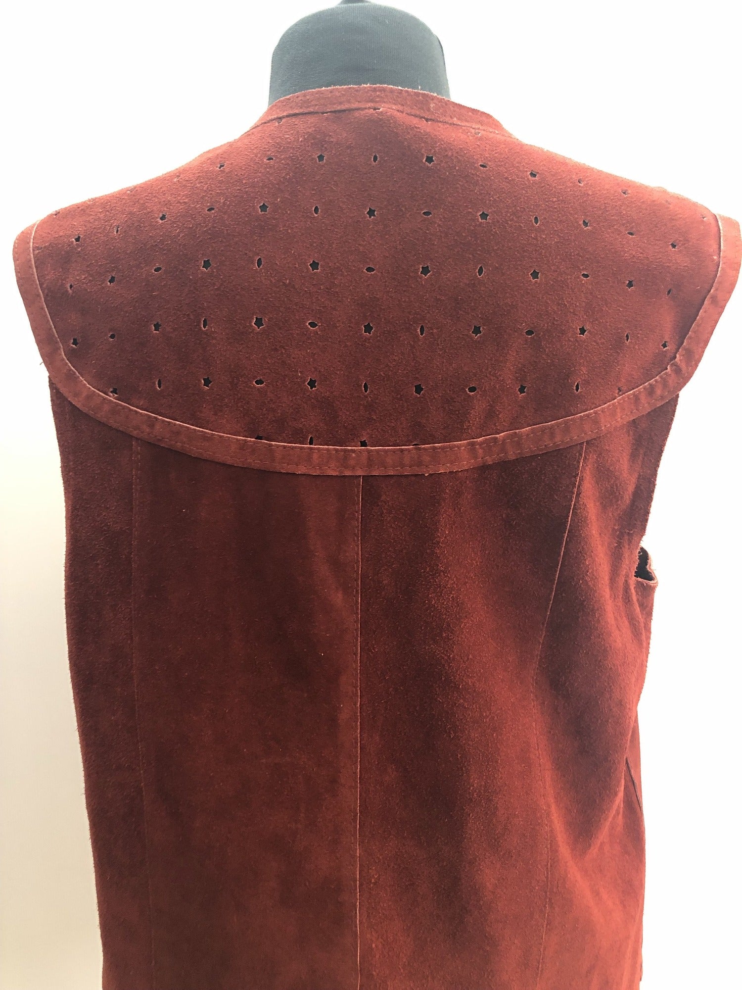 womens  waistcoat  vintage  Urban Village Vintage  Suede Jacket  Suede  Red  70s  1970s  10