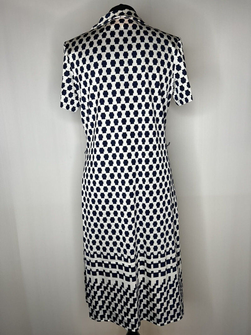 womens  white  vintage  Urban Village Vintage  urban village  summer dress  summer  Peter Barron  modern print  long dress  dress  collared dress  collared  blue  70s  70  1970s  12